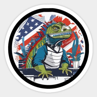 Iguana flag Sticker